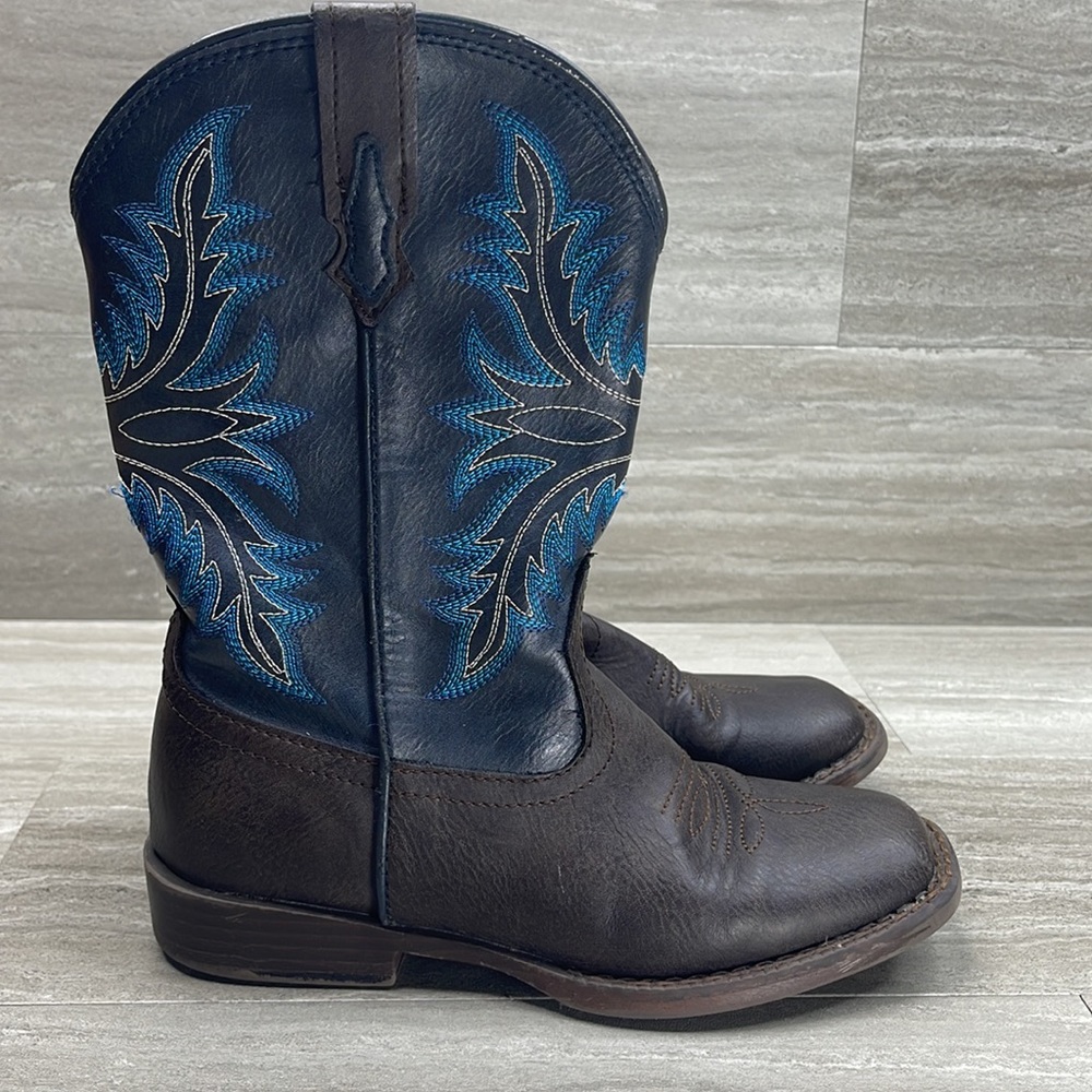Roper Billy Square Toe Cowboy  Boots Kids Size 1